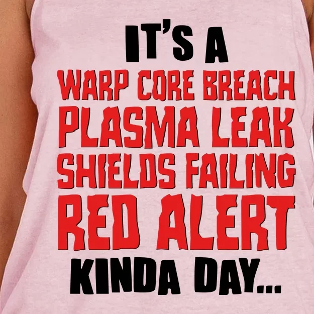 It's A Red Alert Kinda Day Scifi Fan Women's Knotted Racerback Tank