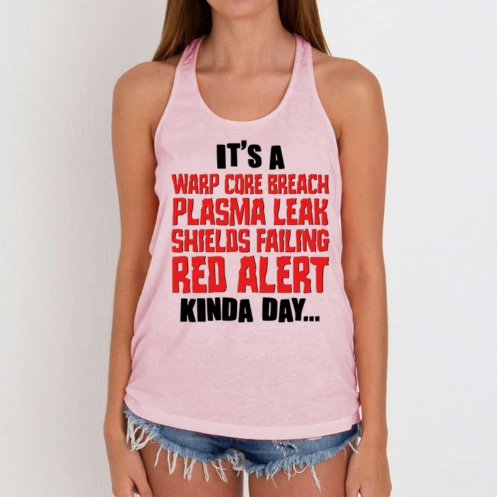 It's A Red Alert Kinda Day Scifi Fan Women's Knotted Racerback Tank