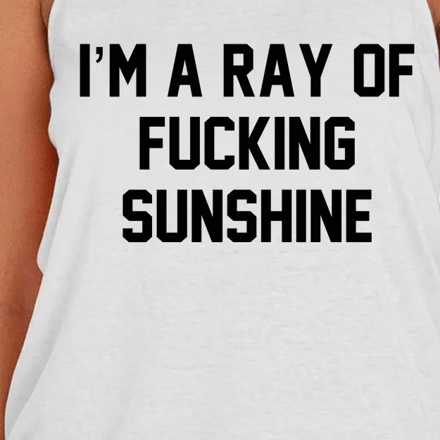 I'm A Ray Of Fucking Sunshine Women's Knotted Racerback Tank