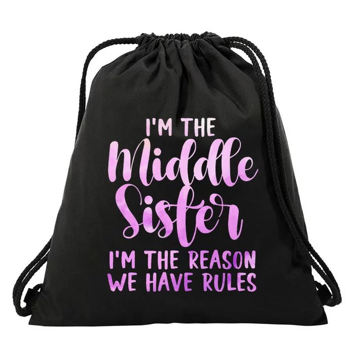 I Am Reason We Have Rules Middle Adult 3 Sisters Matching Drawstring Bag