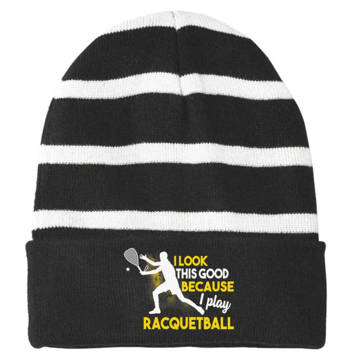 It's A Racquetball Thing funny racquet sports Striped Beanie with Solid Band