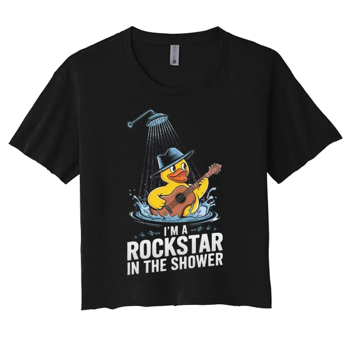 IM A Rockstar In The Shower Music Vibe Women's Crop Top Tee