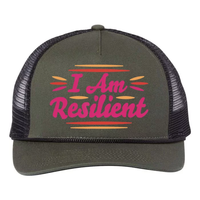 I Am Resilient Quote Positive Affirmation Retro Rope Trucker Hat Cap