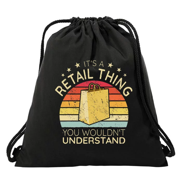 ItS A Retail Thing Checkout Retro Retail Store Worker Drawstring Bag