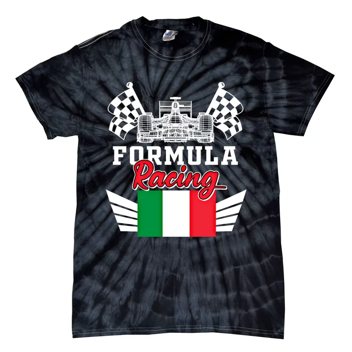 Italian Auto Race Italy Flag Formula Racing Car Blueprint Meaningful Gift Tie-Dye T-Shirt