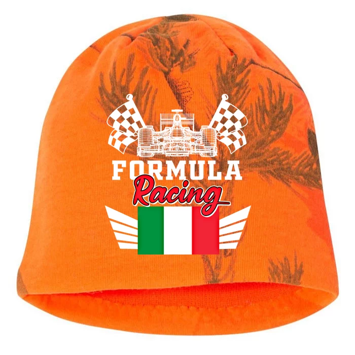 Italian Auto Race Italy Flag Formula Racing Car Blueprint Meaningful Gift Kati - Camo Knit Beanie