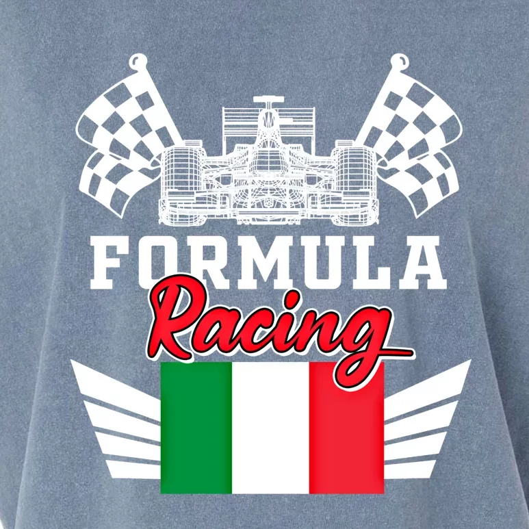 Italian Auto Race Italy Flag Formula Racing Car Blueprint Meaningful Gift Garment-Dyed Women's Muscle Tee