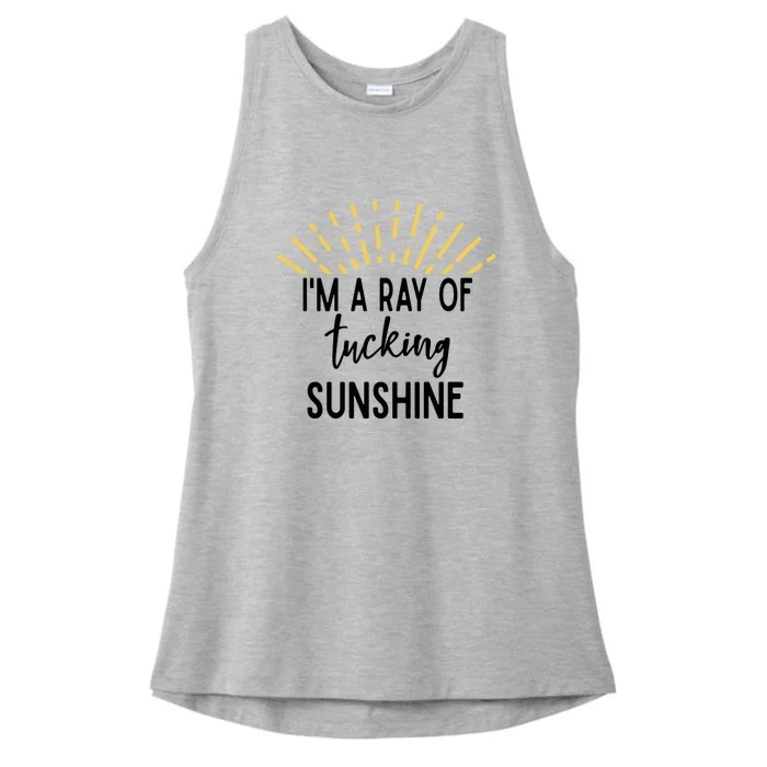 I'm A Ray Of Tucking Sunshine Sun Cute Funny Sayings Class Gift Ladies Tri-Blend Wicking Tank