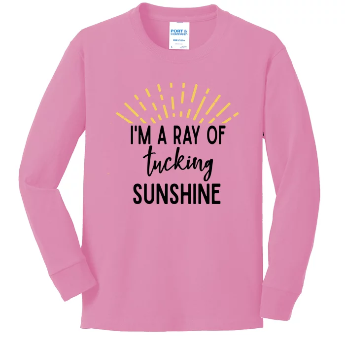 I'm A Ray Of Tucking Sunshine Sun Cute Funny Sayings Class Gift Kids Long Sleeve Shirt