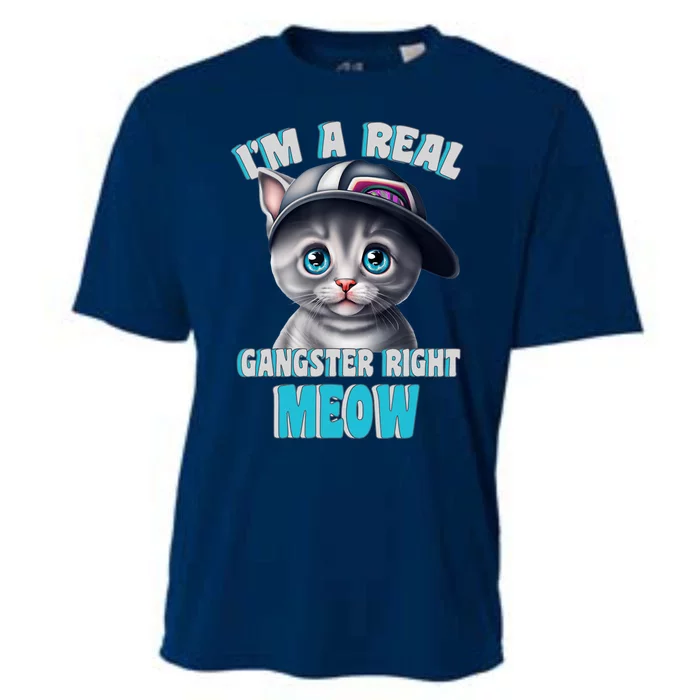 I'm A Real Gangster Right Meow Cute Kitten Cooling Performance Crew T-Shirt