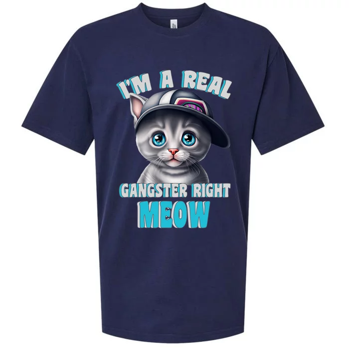 I'm A Real Gangster Right Meow Cute Kitten Sueded Cloud Jersey T-Shirt