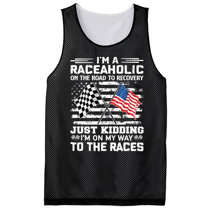 IM A Raceaholic On The Road To Recovery Kidding Mesh Reversible Basketball Jersey Tank