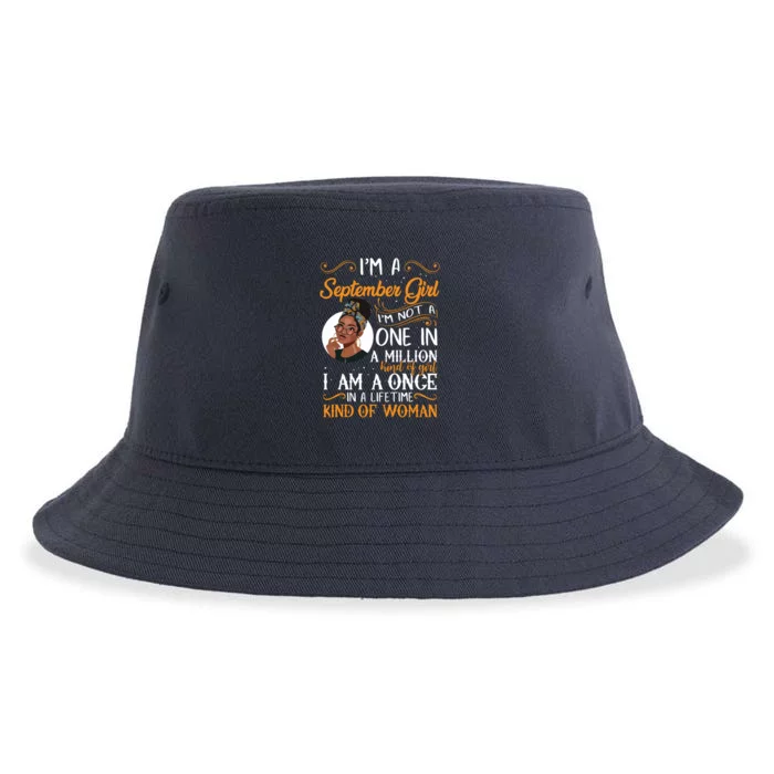 Im A September Girl Black Virgo Libra Birthday Sustainable Bucket Hat