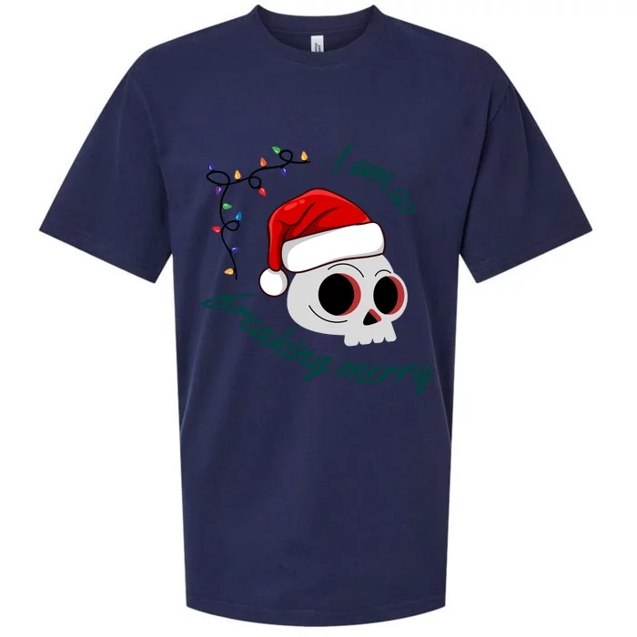 I Am So Freaking Merry Funny Christmass For Wo Santa Clause Skull Sarcastic Chri Sueded Cloud Jersey T-Shirt