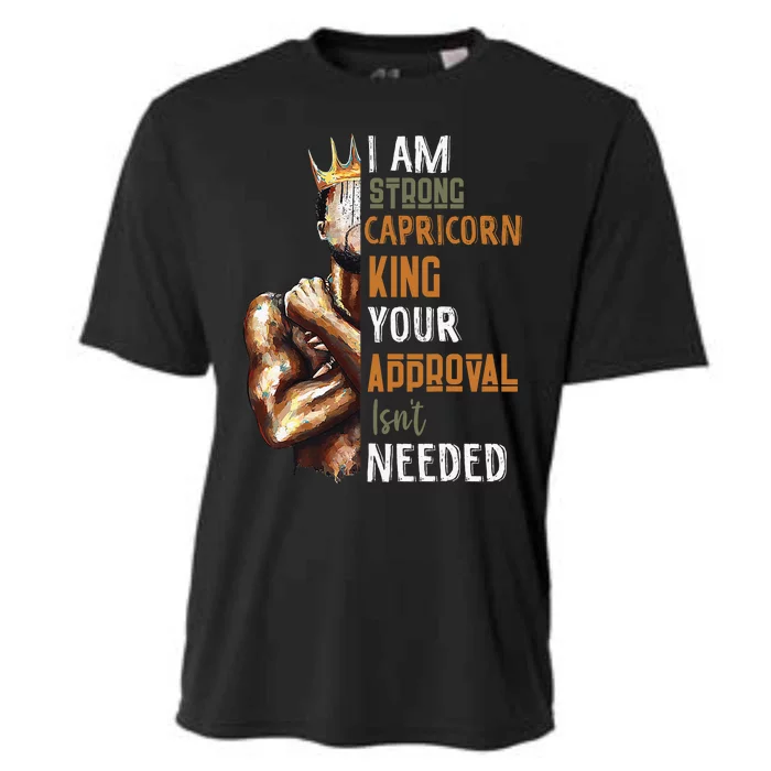 I Am Strong Capricorn King In Crown Zodiac Horoscope Funny Cooling Performance Crew T-Shirt