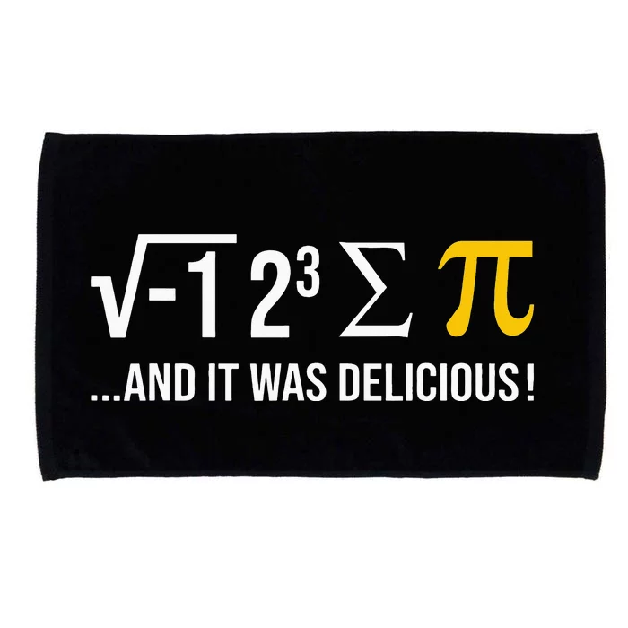 I Ate Some Pie And It Was Delicious Funny Pi Day Math Pun Microfiber Hand Towel