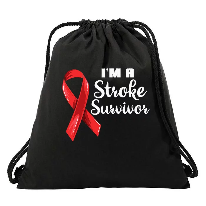 Im A Stroke Survivor Stroke Awareness Drawstring Bag