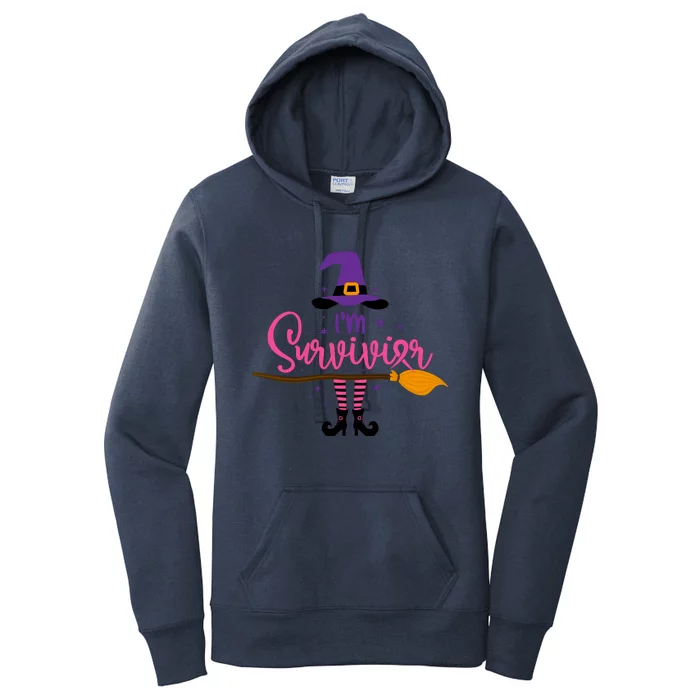 I'm A Survivor Halloween Breast Cancer Awareness Witch Women's Pullover Hoodie