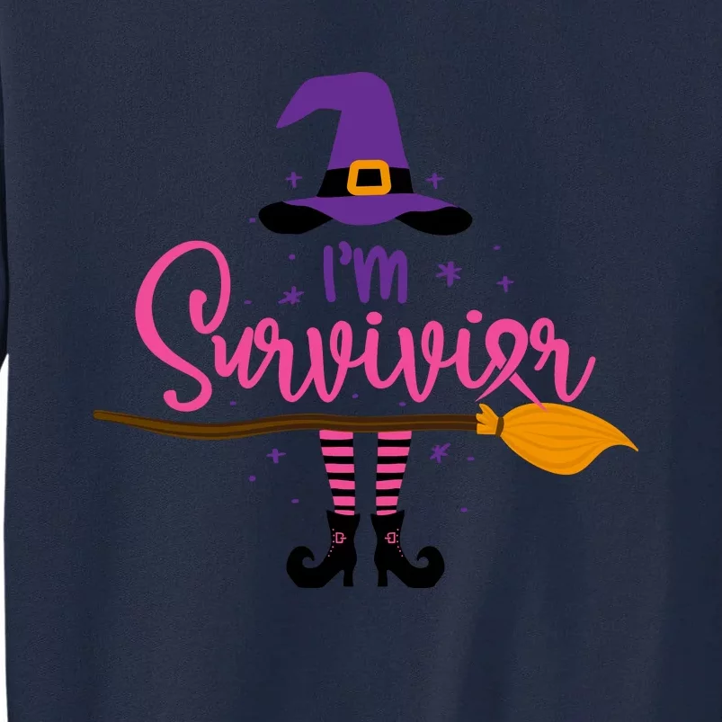 I'm A Survivor Halloween Breast Cancer Awareness Witch Tall Sweatshirt