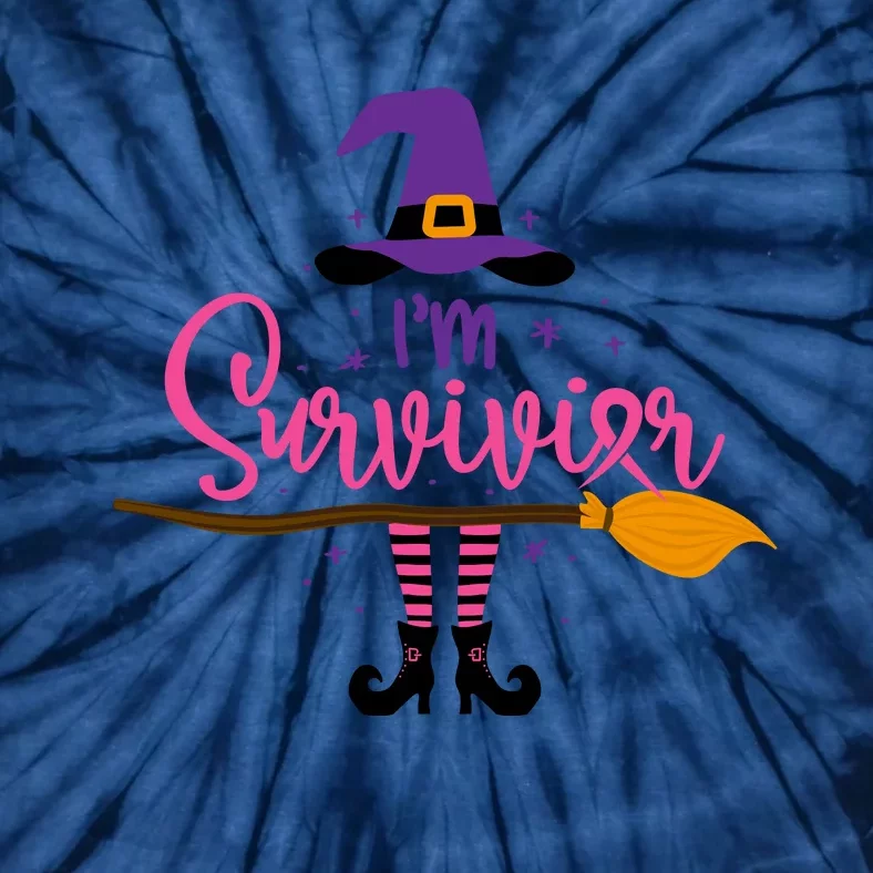 I'm A Survivor Halloween Breast Cancer Awareness Witch Tie-Dye T-Shirt