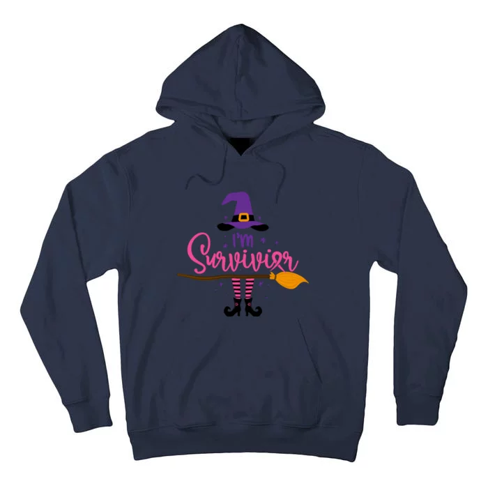 I'm A Survivor Halloween Breast Cancer Awareness Witch Tall Hoodie