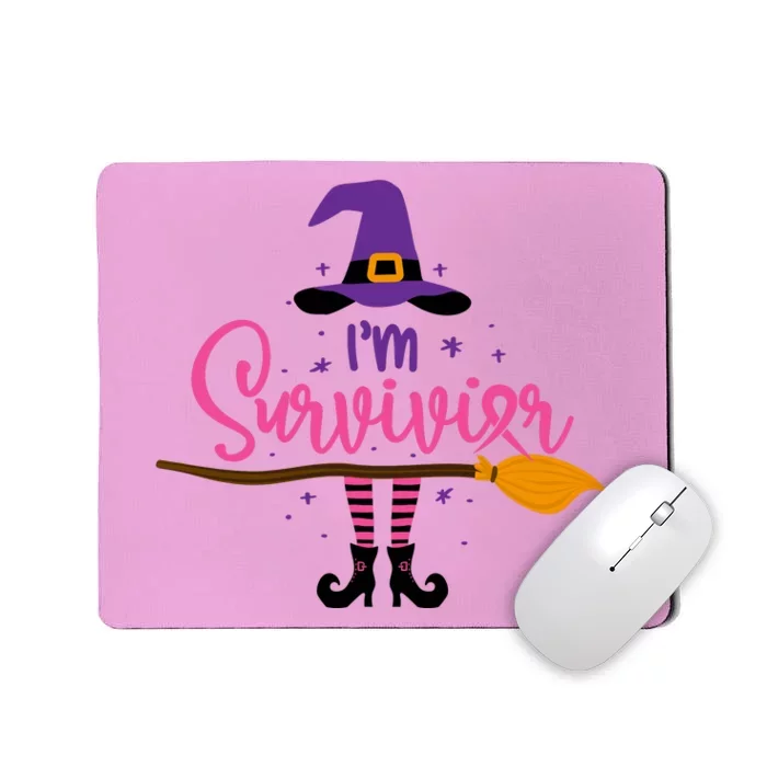 I'm A Survivor Halloween Breast Cancer Awareness Witch Mousepad