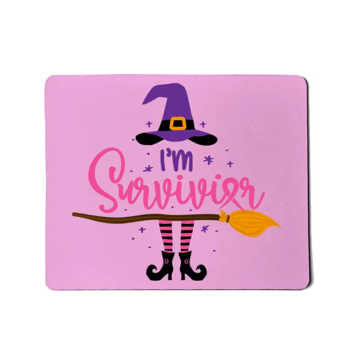 I'm A Survivor Halloween Breast Cancer Awareness Witch Mousepad