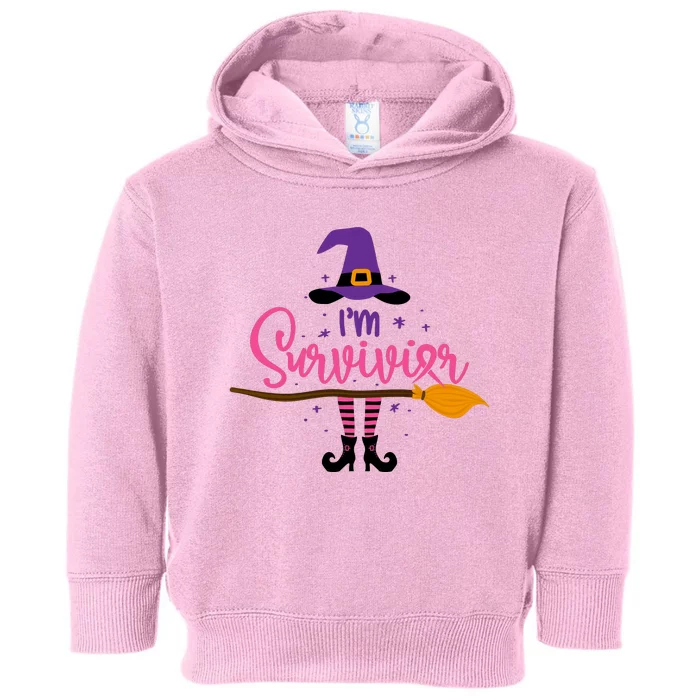 I'm A Survivor Halloween Breast Cancer Awareness Witch Toddler Hoodie