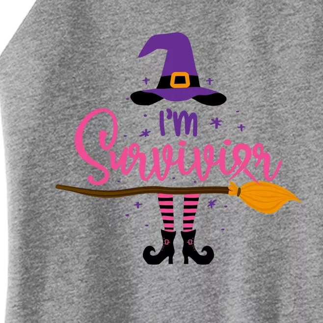 I'm A Survivor Halloween Breast Cancer Awareness Witch Women’s Perfect Tri Rocker Tank