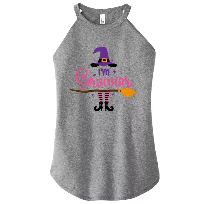 I'm A Survivor Halloween Breast Cancer Awareness Witch Women’s Perfect Tri Rocker Tank