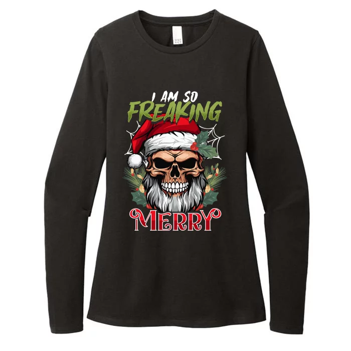 I Am So Freaking Merry Halloween Christmas Mashup Gift Womens CVC Long Sleeve Shirt