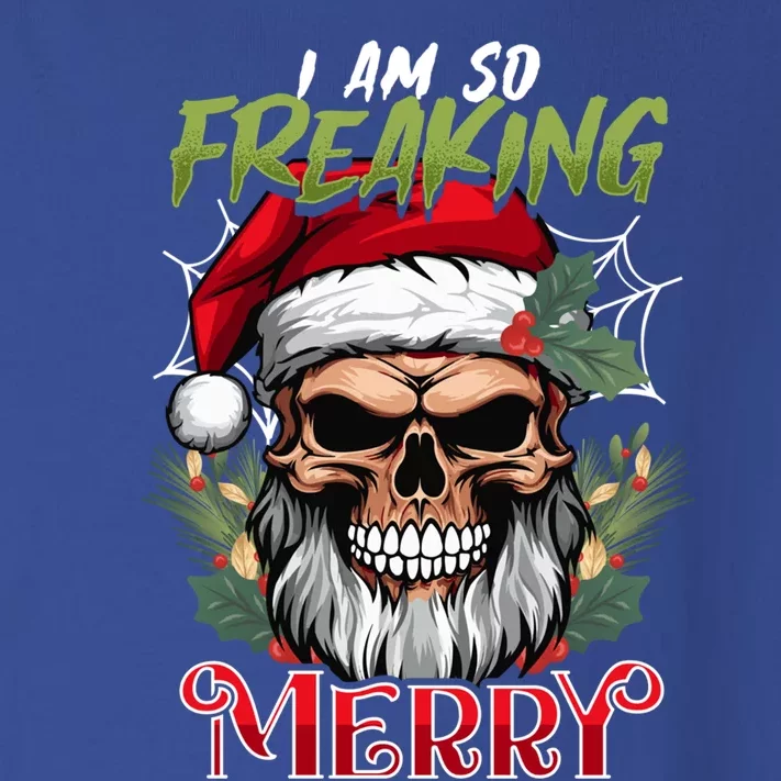 I Am So Freaking Merry Halloween Christmas Mashup Gift Toddler Long Sleeve Shirt