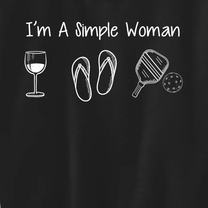 I'M A SIMPLE WOMAN Pickleball Kids Sweatshirt