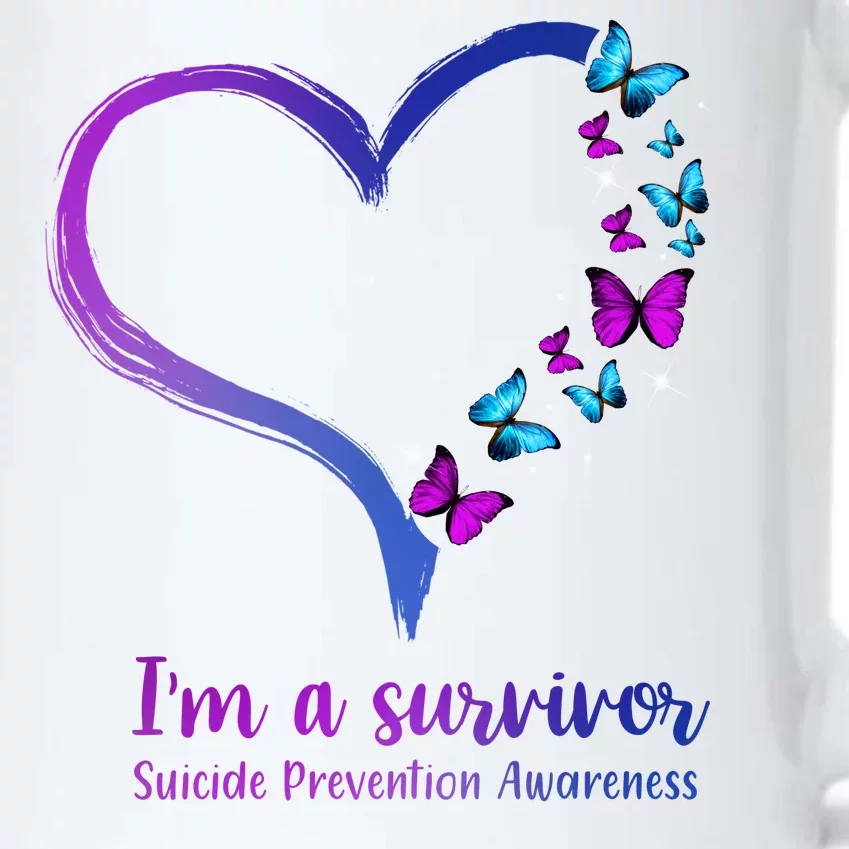 I'm A Survivor Suicide Prevention Awareness Black Color Changing Mug