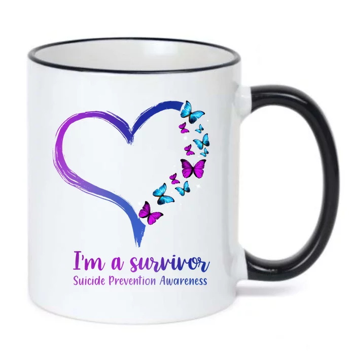 I'm A Survivor Suicide Prevention Awareness Black Color Changing Mug