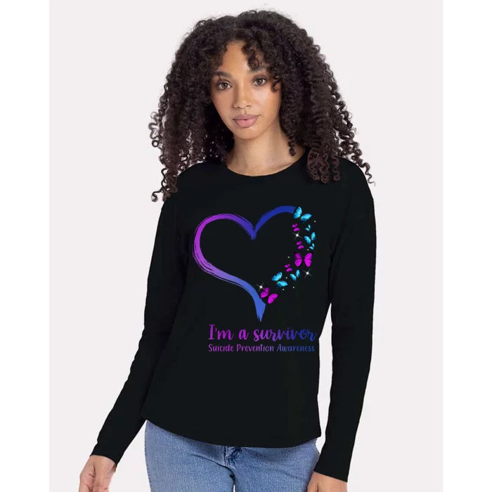 I'm A Survivor Suicide Prevention Awareness Womens Cotton Relaxed Long Sleeve T-Shirt