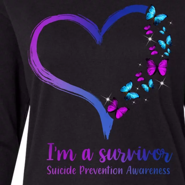 I'm A Survivor Suicide Prevention Awareness Womens Cotton Relaxed Long Sleeve T-Shirt