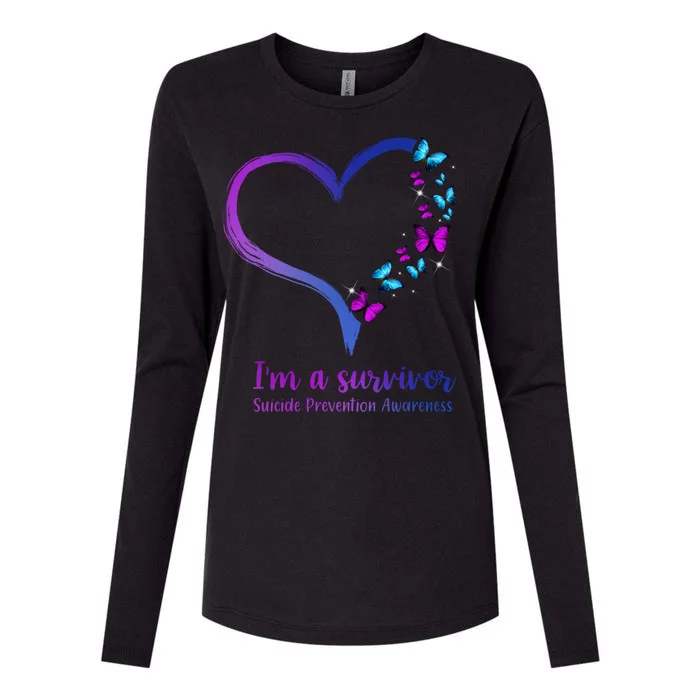 I'm A Survivor Suicide Prevention Awareness Womens Cotton Relaxed Long Sleeve T-Shirt