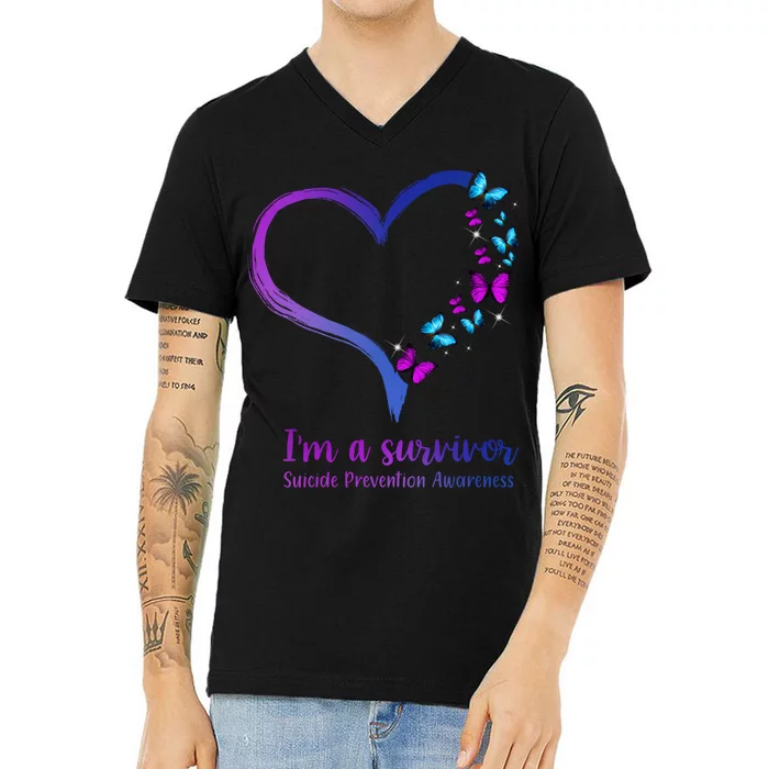 I'm A Survivor Suicide Prevention Awareness V-Neck T-Shirt