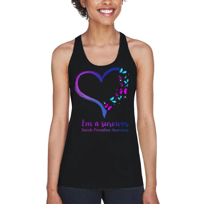 I'm A Survivor Suicide Prevention Awareness Women's Racerback Tank