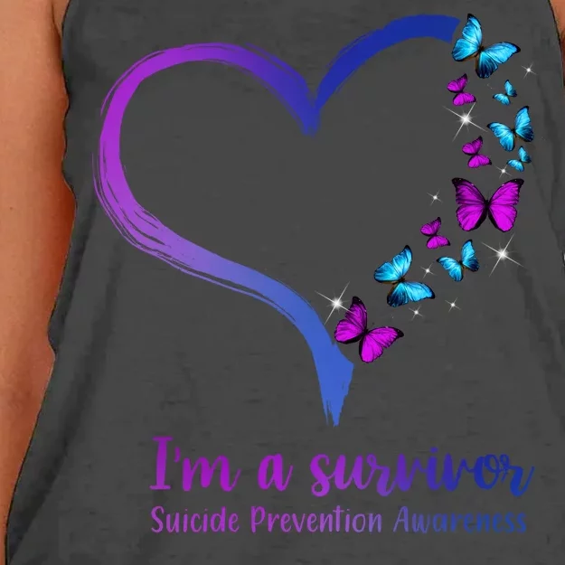 I'm A Survivor Suicide Prevention Awareness Women's Knotted Racerback Tank