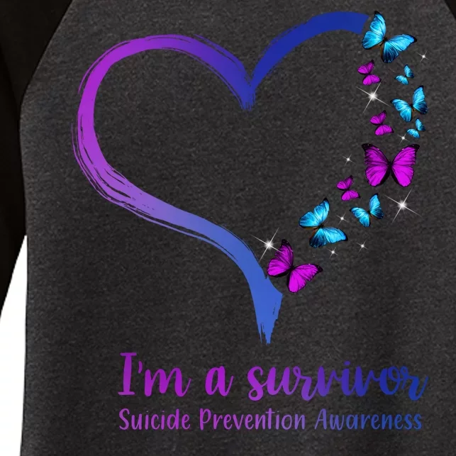 I'm A Survivor Suicide Prevention Awareness Women's Tri-Blend 3/4-Sleeve Raglan Shirt