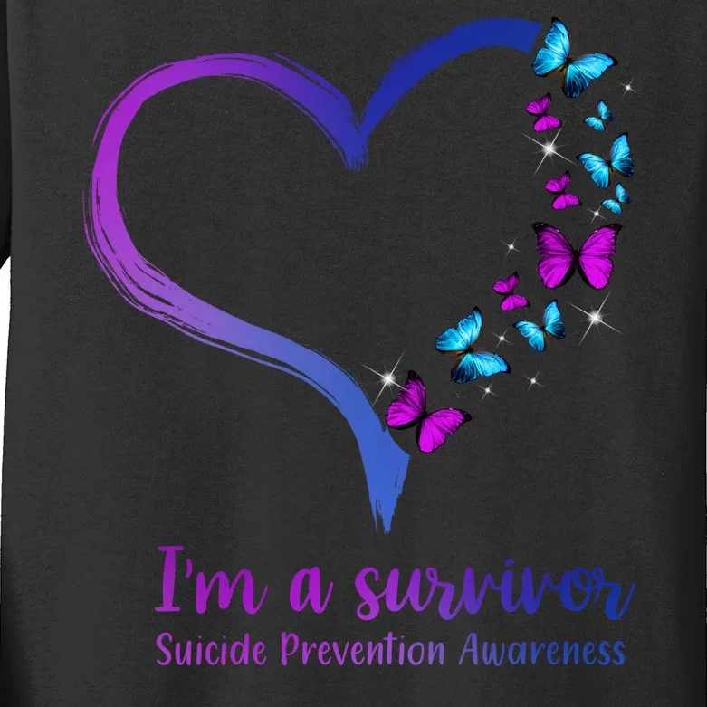 I'm A Survivor Suicide Prevention Awareness Kids Long Sleeve Shirt