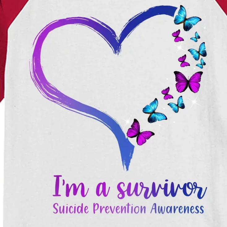 I'm A Survivor Suicide Prevention Awareness Kids Colorblock Raglan Jersey