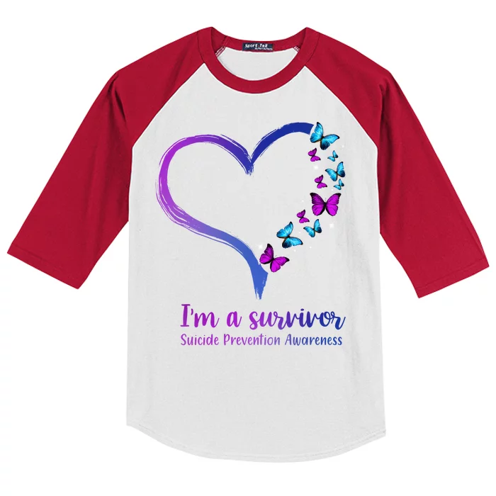 I'm A Survivor Suicide Prevention Awareness Kids Colorblock Raglan Jersey