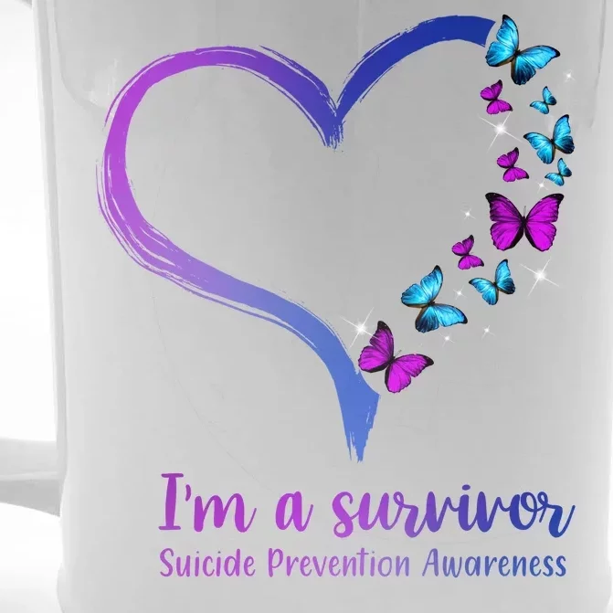 I'm A Survivor Suicide Prevention Awareness Front & Back Beer Stein