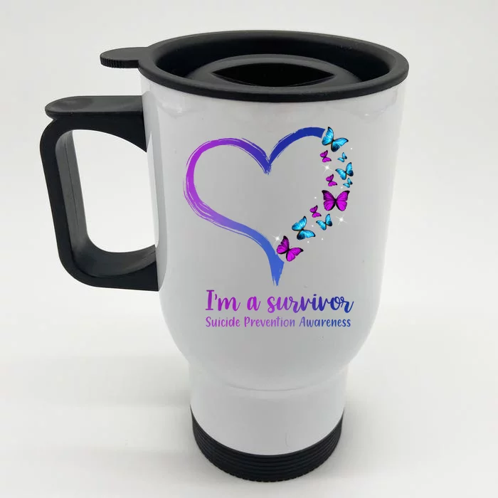 I'm A Survivor Suicide Prevention Awareness Front & Back Stainless Steel Travel Mug