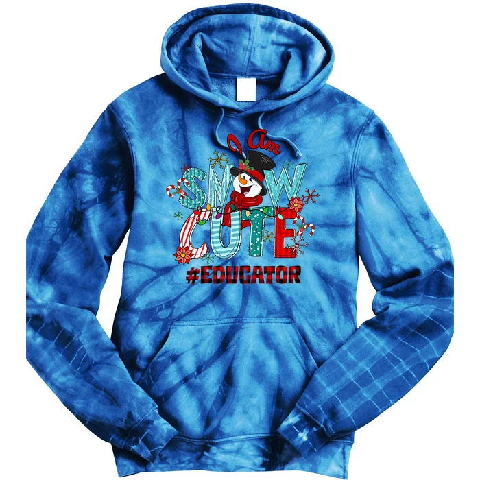 I Am Snow Cute Christmas Snow Funny Educator Funny Gift Tie Dye Hoodie