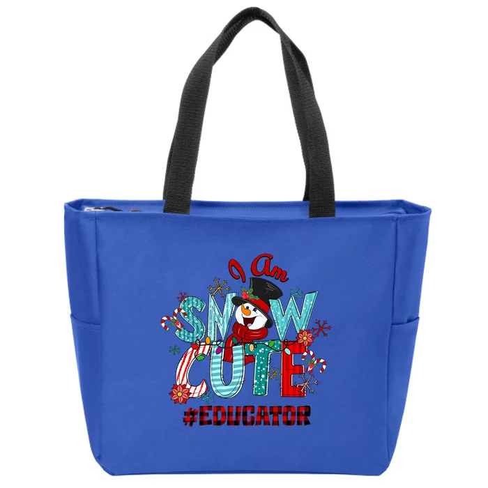 I Am Snow Cute Christmas Snow Funny Educator Funny Gift Zip Tote Bag