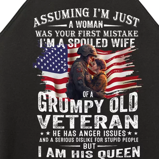 IM A Spoiled Wife Of A Grumpy Old Veteran Husband Wife Women’s Perfect Tri Rocker Tank